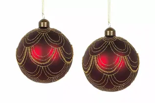  Julkula Glaskula Royale Röd Ø8cm - 4 pack - Nostalgiska.se