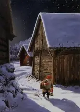  Julkort tomte i midvinternatten - A6 format - Nostalgiska.se