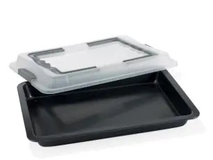 Funktion långpanna - ugnsform m/lock 36 x 23 cm Grå - Nostalgiska.se