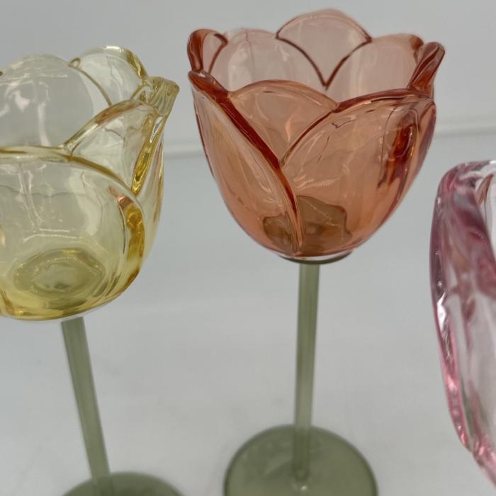 Bild 2,  Ljuslykta tulpan orange 19 cm - Nostalgiska.se