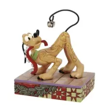 Disney samlarfigur Disney Jul - Pluto med klocka - Nostalgiska.se