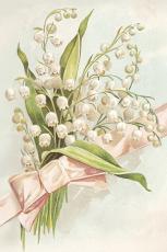  P&aring;skkort vintage liljekonvaljbukett 10 x 15 cm - Nostalgiska.se