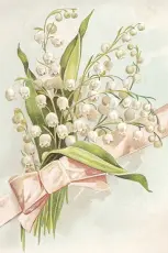  P&aring;skkort vintage liljekonvaljbukett 10 x 15 cm - Nostalgiska.se