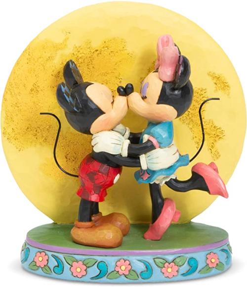 Disney samlarfigur Disney Jul - Musse & Mimmi pussas framför månen - Nostalgiska.se