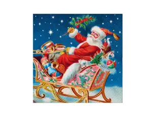  Julservett Santa Sleigh 33x33 cm - Nostalgiska.se