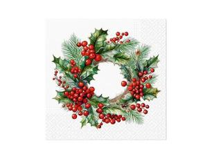  Servett Berry Wreath 33x33 cm - Nostalgiska.se