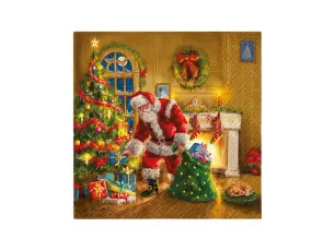  Julservett Santa is Here 33x33 cm - Nostalgiska.se