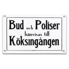  Emaljskylt Bud och poliser - Nostalgiska.se