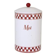  Plåtburk rödrutig Mjöl - Nostalgiska.se