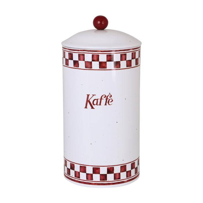 Bild 1,  Plåtburk rödrutig kaffe - Nostalgiska.se