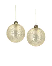  Julkula Glaskula Musty 10 cm - 2 st - Nostalgiska.se