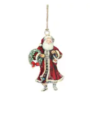  Julgranspynt h&auml;nge av emalj - tomte - Nostalgiska.se