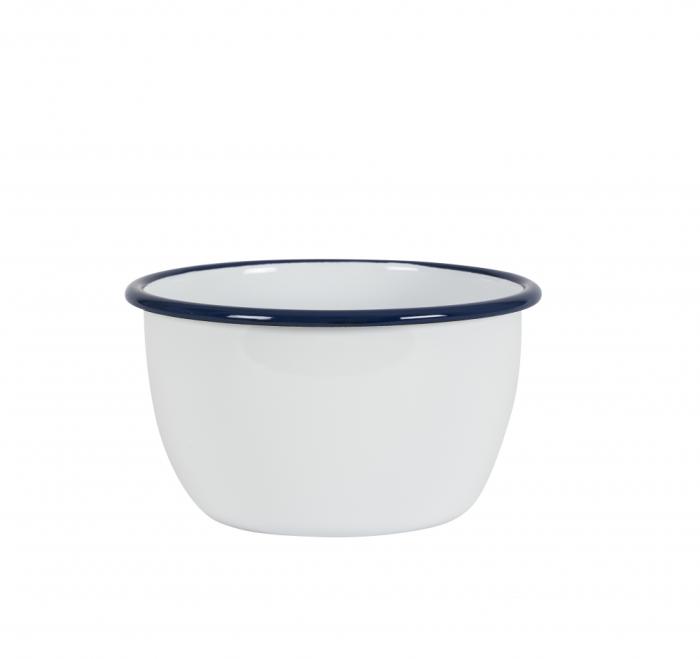 Bild 1, Kockums Skål i emalj Blå/Vit från Kockums 16 cm - Nostalgiska.se
