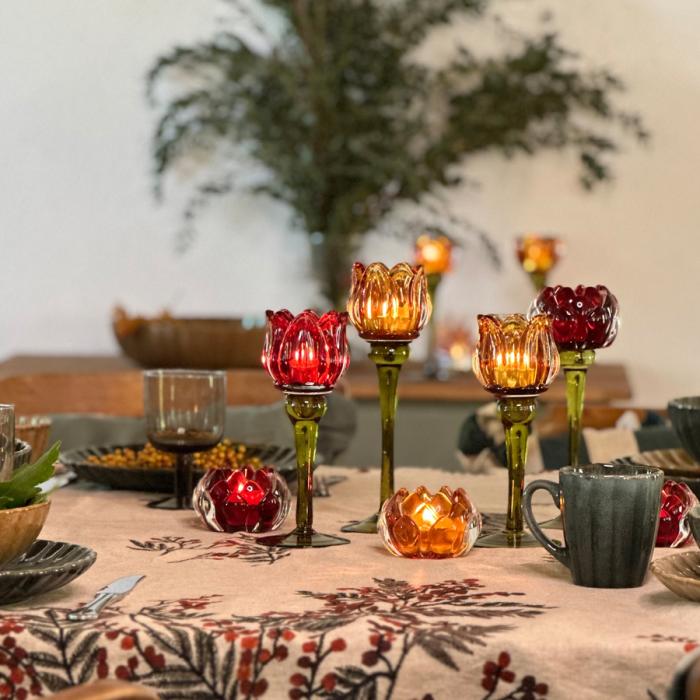 Bild 3,  Ljuslykta tulpan 19 cm - Röd - Nostalgiska.se