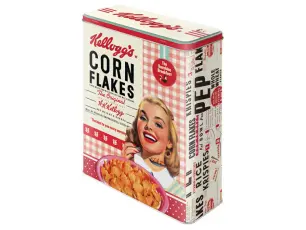  Plåtburk Hög Rekt XL Kelloggs Girl - Nostalgiska.se