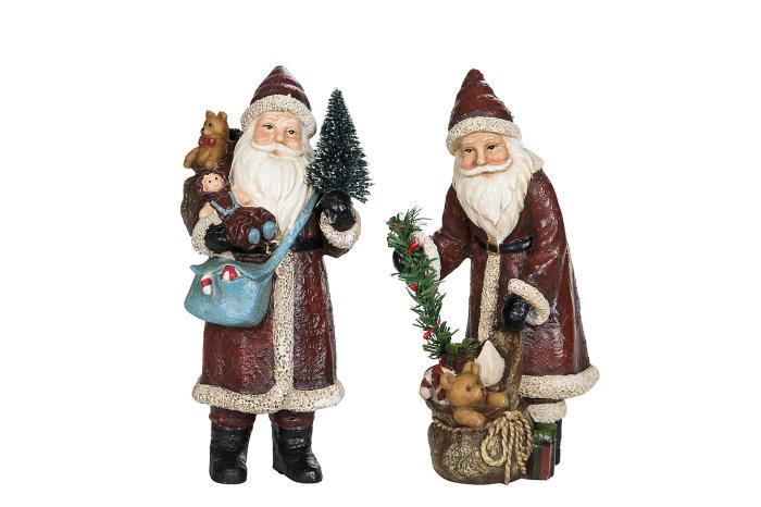 Bild 1,  Jultomte med säck och gran - 2 st - Nostalgiska.se