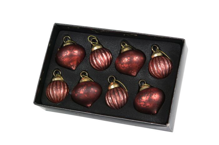 Bild 2,  Julkula mini 3 cm röd - 8 pack - Nostalgiska.se