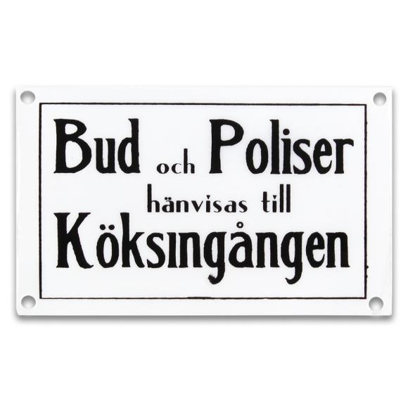  Emaljskylt Bud och poliser - Nostalgiska.se