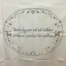  Broderad väggbonad "Snön lyser vit på taken" - Nostalgiska.se