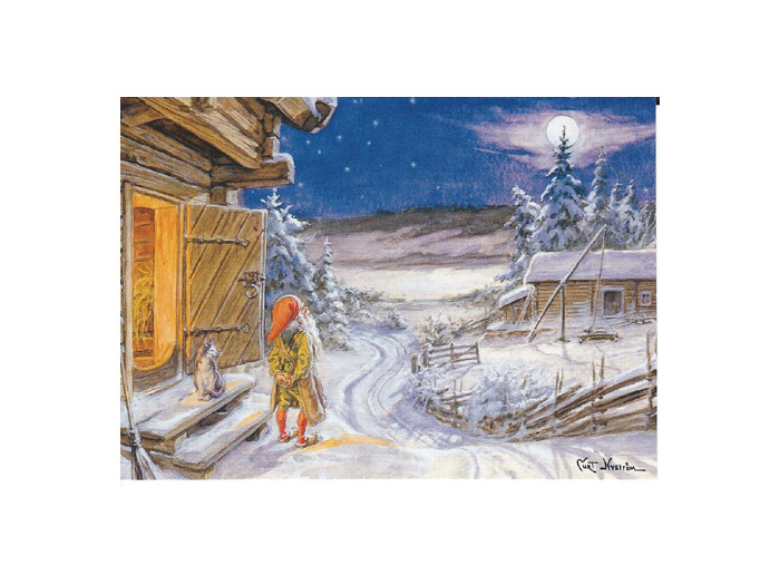  Julkort tomte tittar på stjärna - Nostalgiska.se